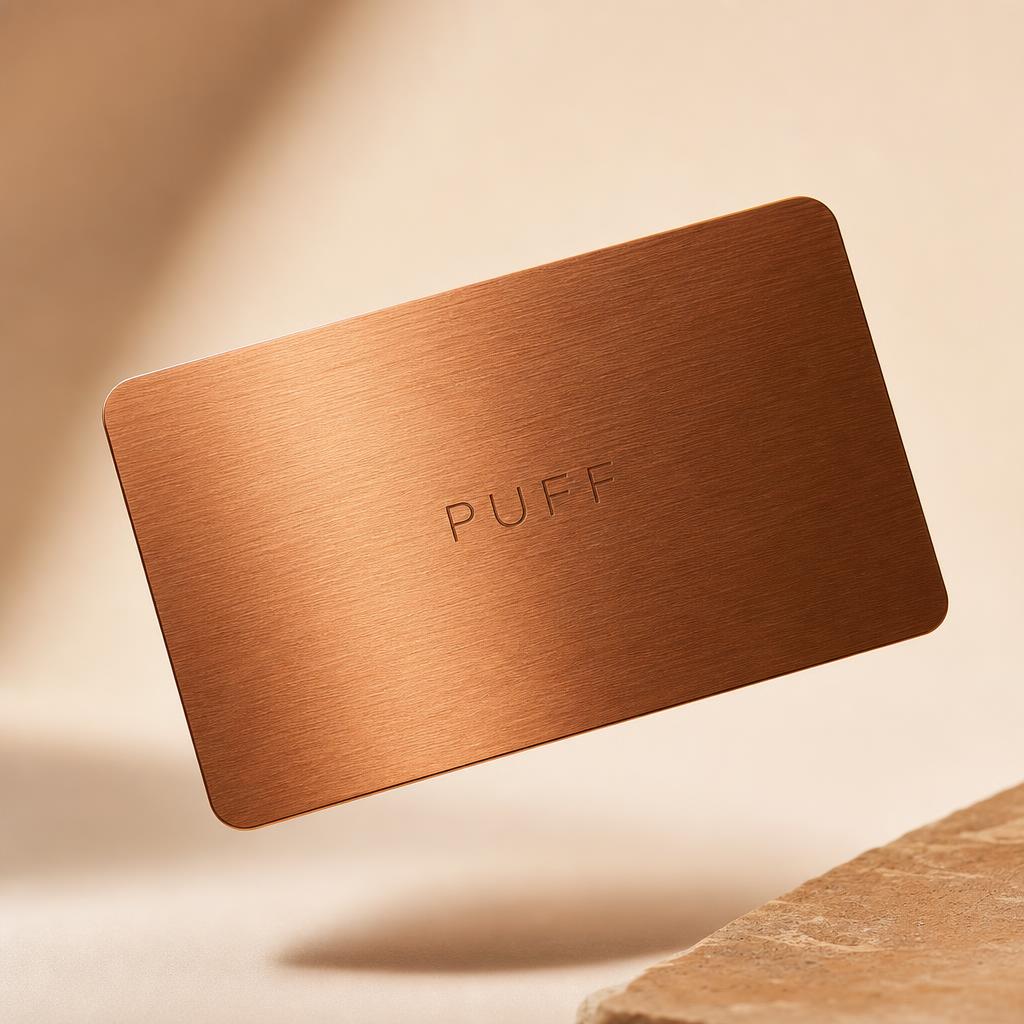 Brushed copper Puff membership card